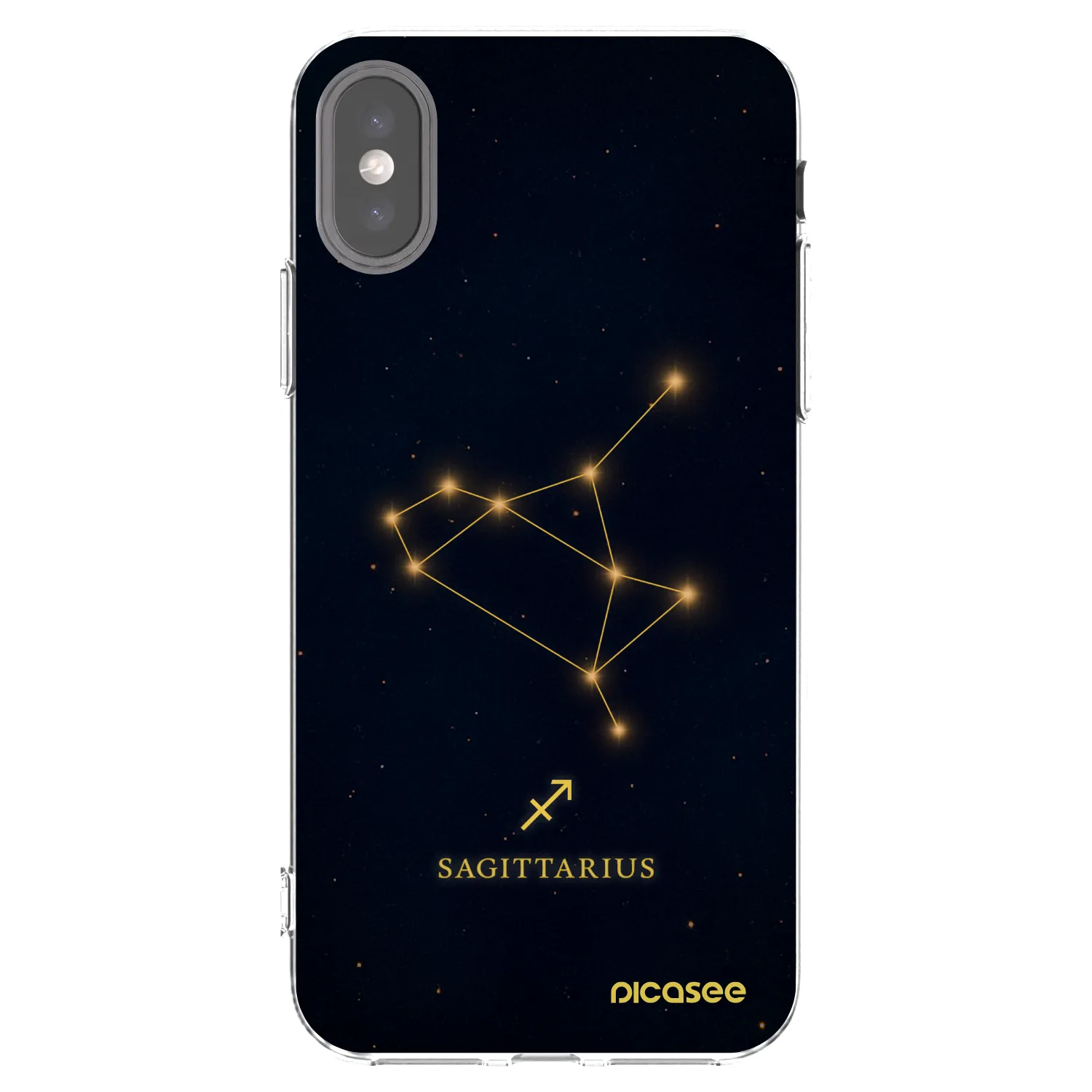 Picasee Apple iPhone X/XS Hülle - Transparentes Silikon - SAGITTARIUS