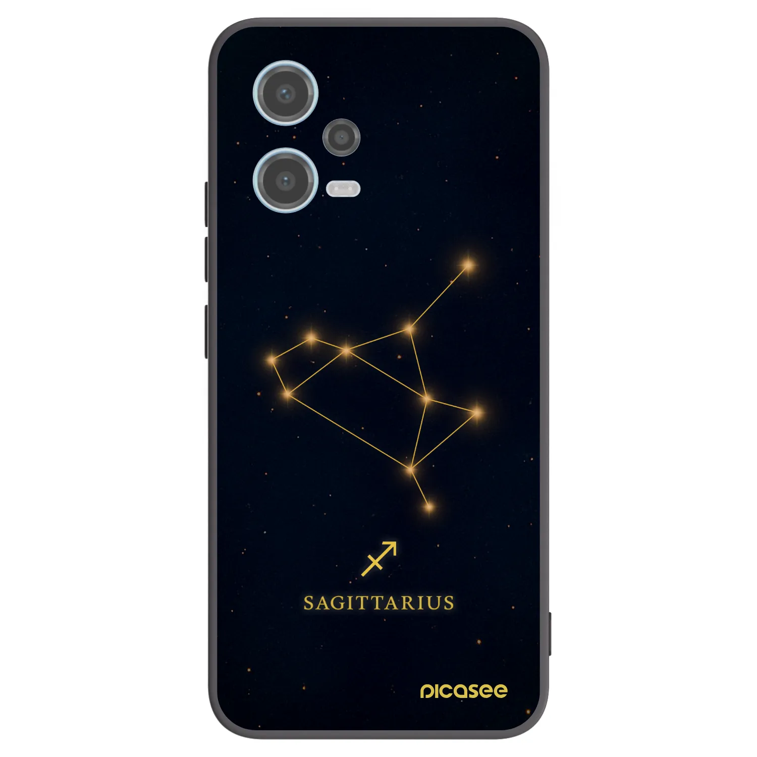 Picasee Xiaomi Redmi Note 12 5G Hülle - Schwarzes Silikon - SAGITTARIUS