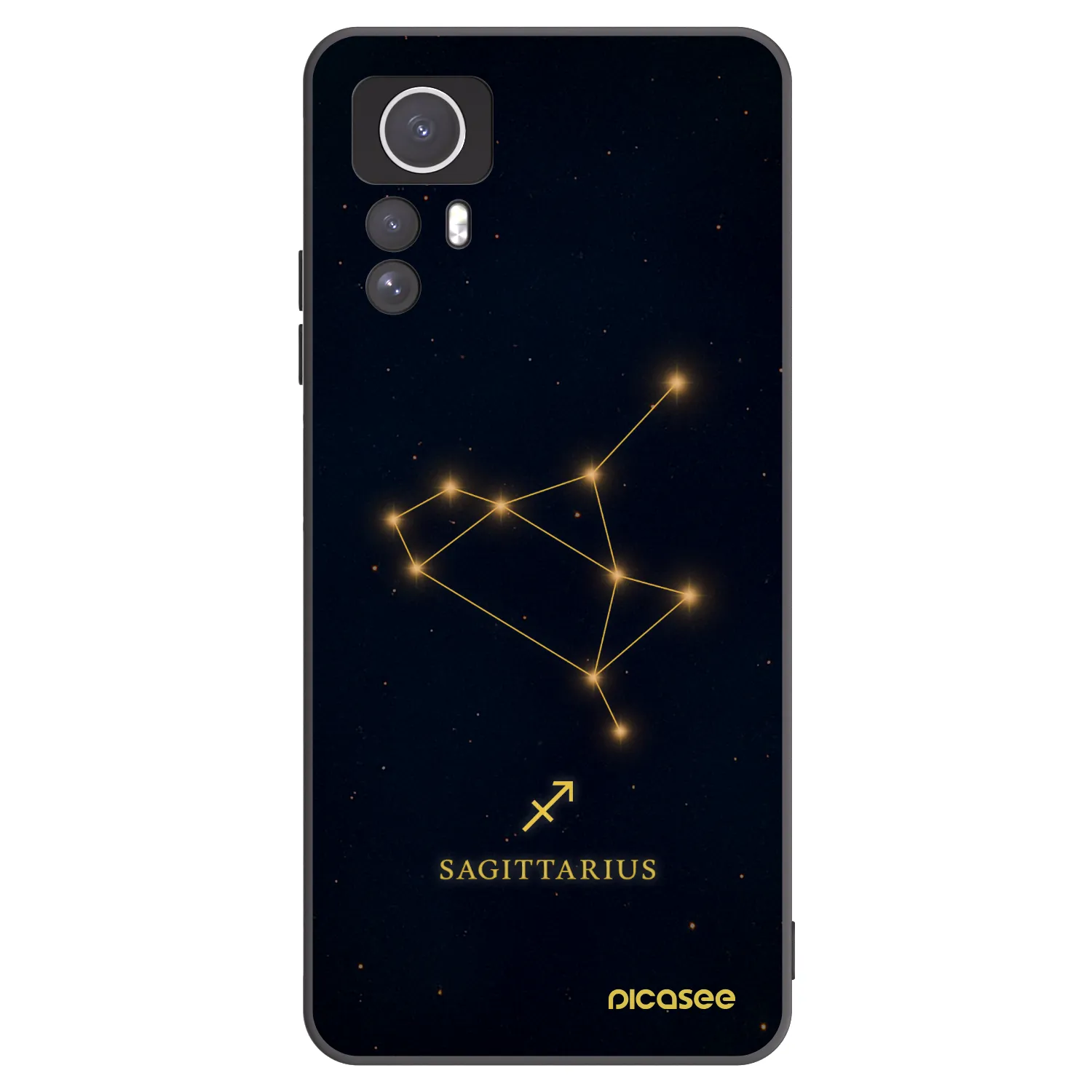 Picasee Xiaomi Redmi Note 12S Hülle - Schwarzes Silikon - SAGITTARIUS