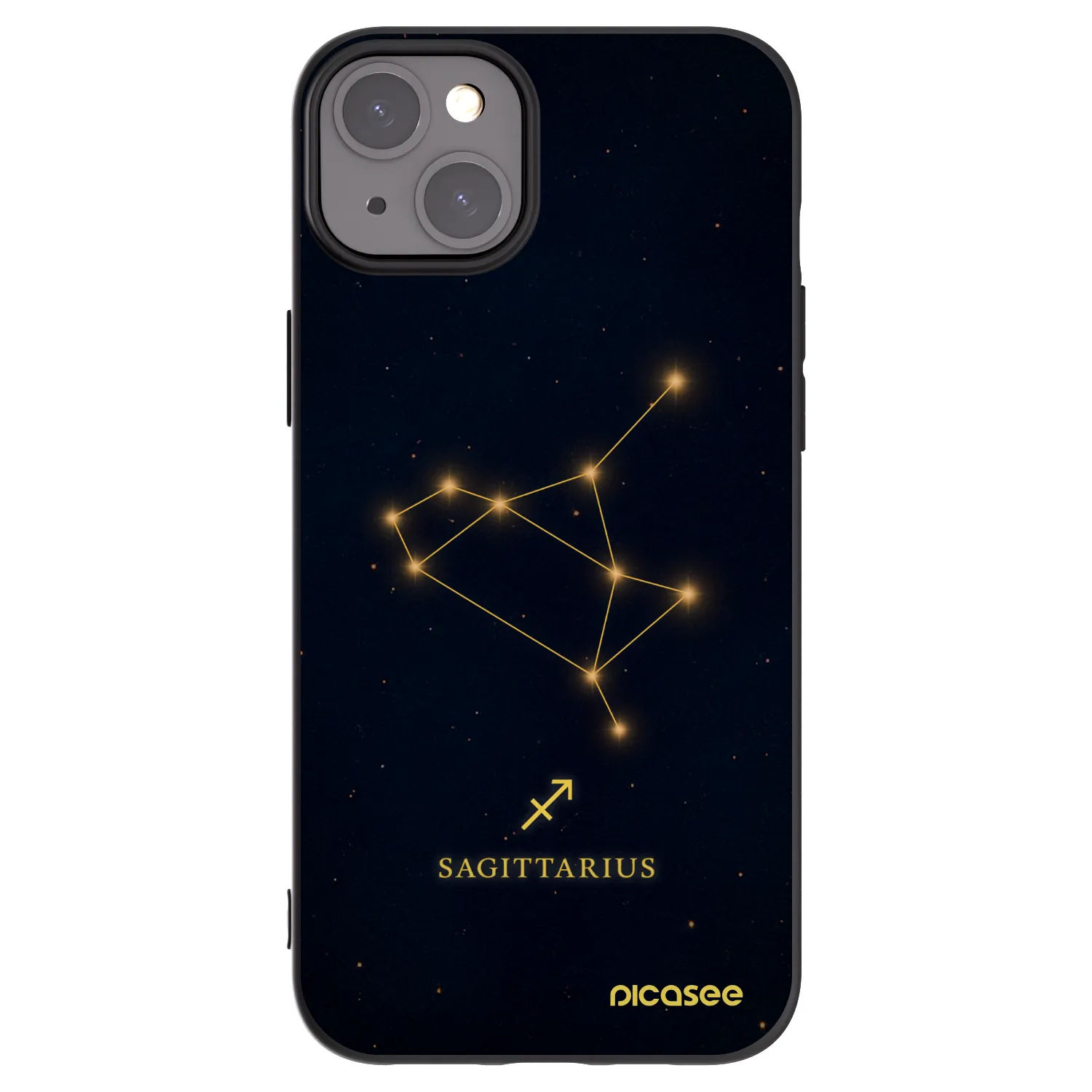 Picasee Apple iPhone 15 Plus Hülle - Schwarzes Silikon - SAGITTARIUS