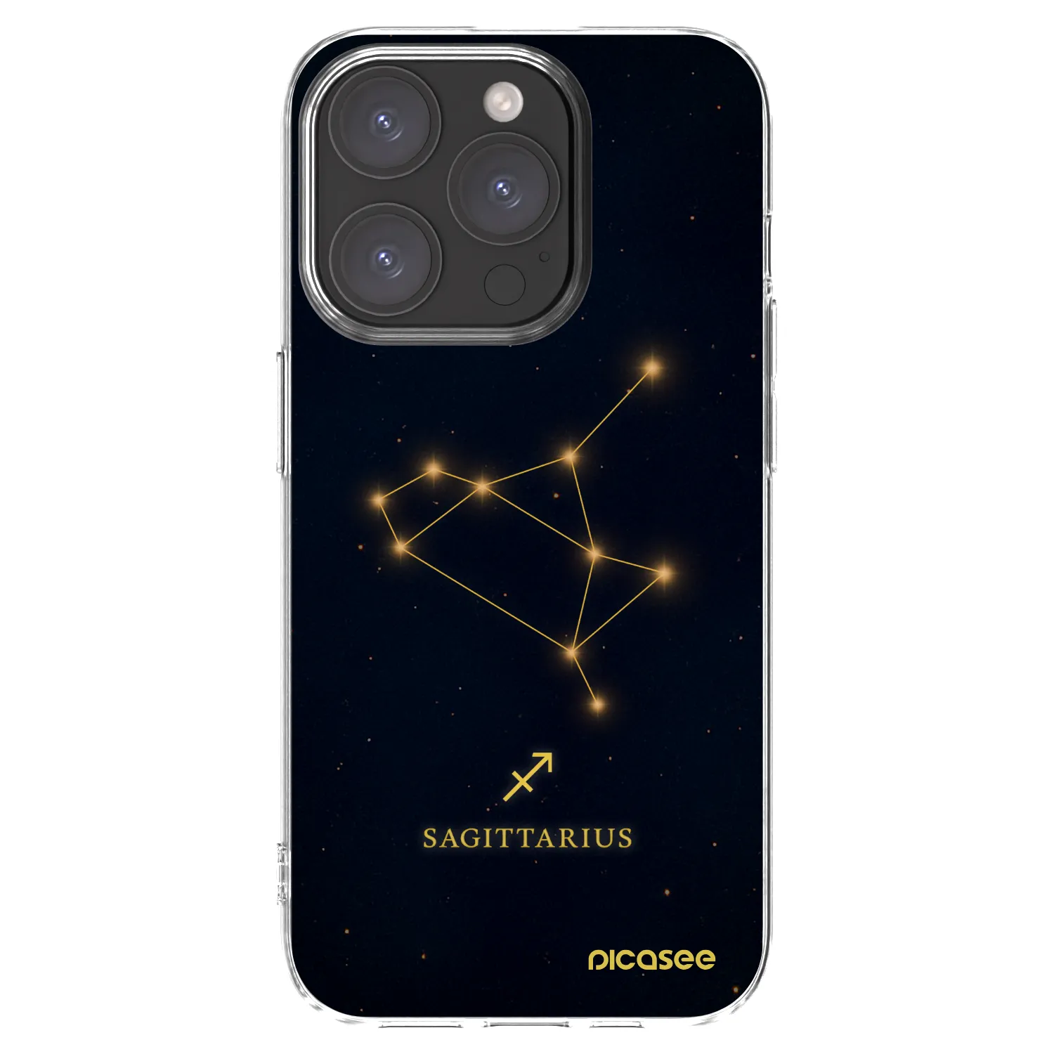 Picasee Apple iPhone 15 Pro Hülle - Transparentes Silikon - SAGITTARIUS