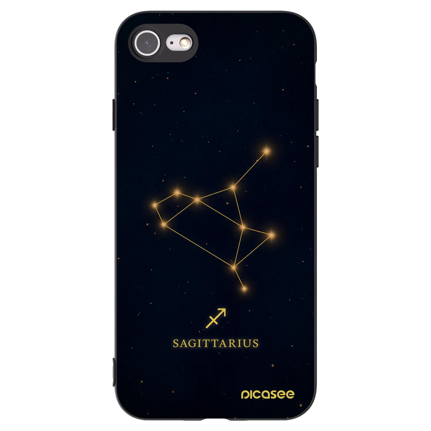 Picasee Apple iPhone 7 Hülle - Schwarzes Silikon - SAGITTARIUS