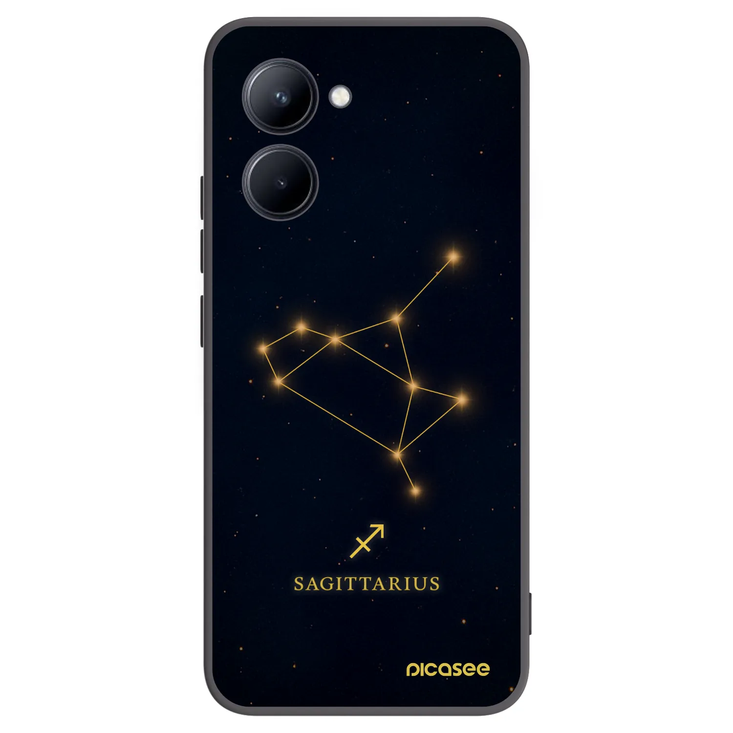 Picasee Realme C33 (2023) Hülle - Schwarzes Silikon - SAGITTARIUS
