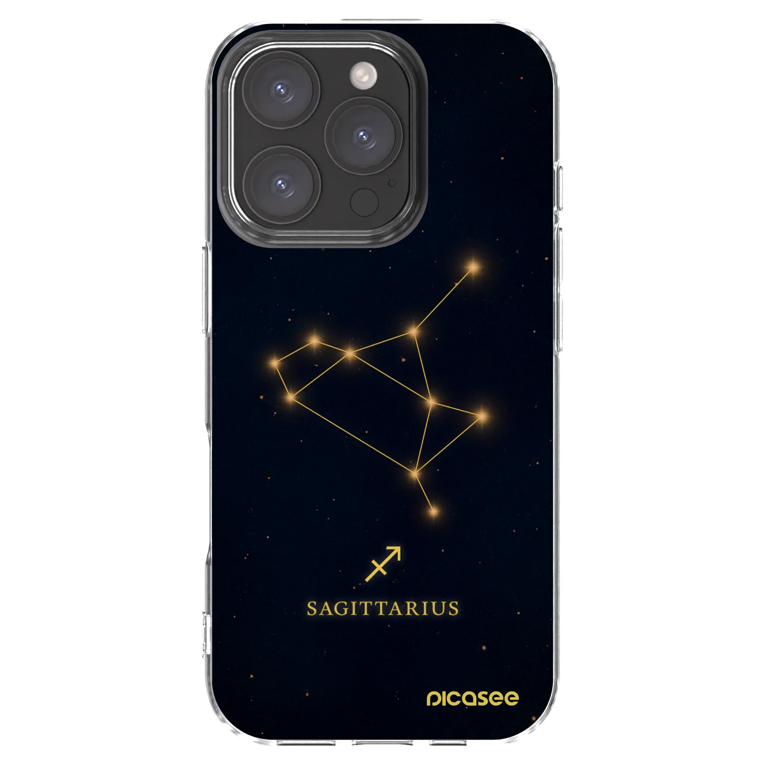 Picasee Apple iPhone 16 Pro Hülle - Transparentes Silikon - SAGITTARIUS