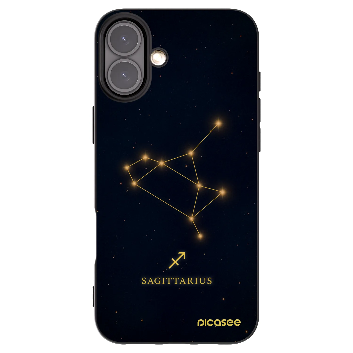 Picasee Apple iPhone 16 Plus Hülle - Schwarzes Silikon - SAGITTARIUS