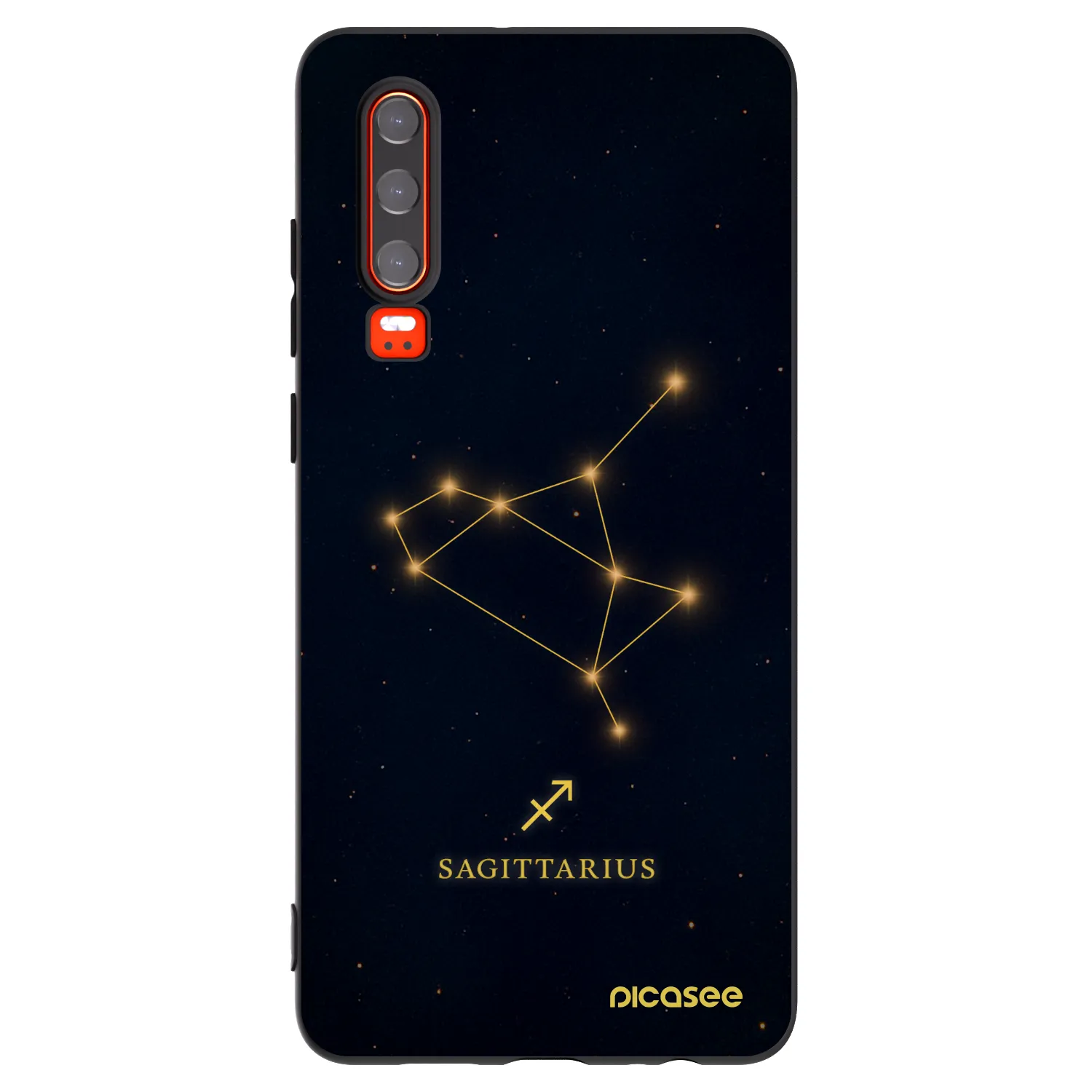 Picasee Huawei P30 Hülle - Schwarzes Silikon - SAGITTARIUS