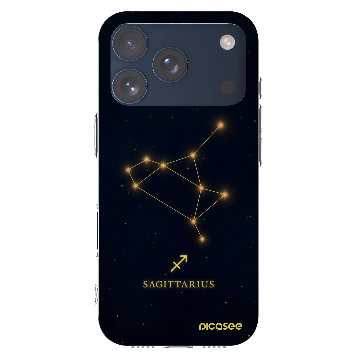 Picasee Apple iPhone 17 Pro Hülle - Transparentes Silikon - SAGITTARIUS
