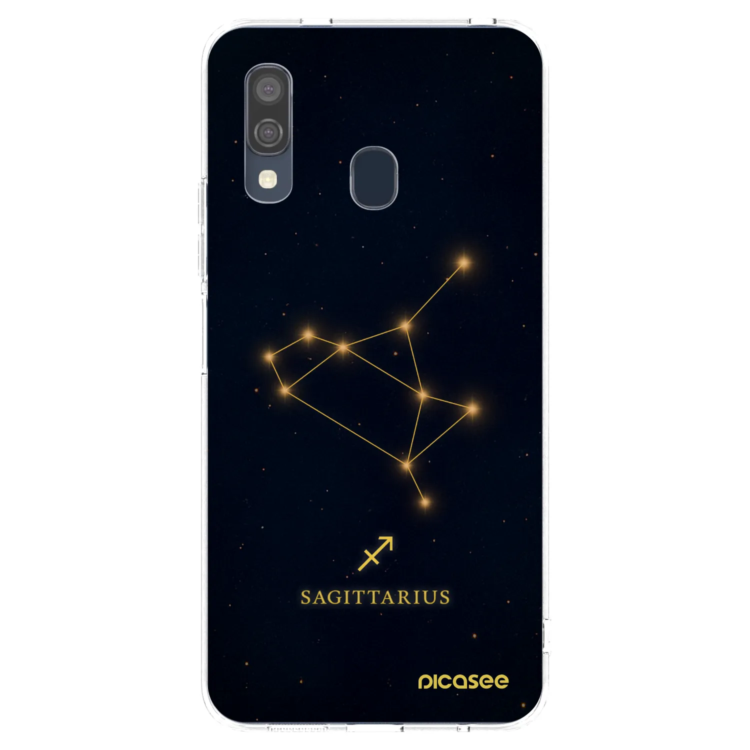 Picasee Samsung Galaxy A40 A405F Hülle - Transparentes Silikon - SAGITTARIUS