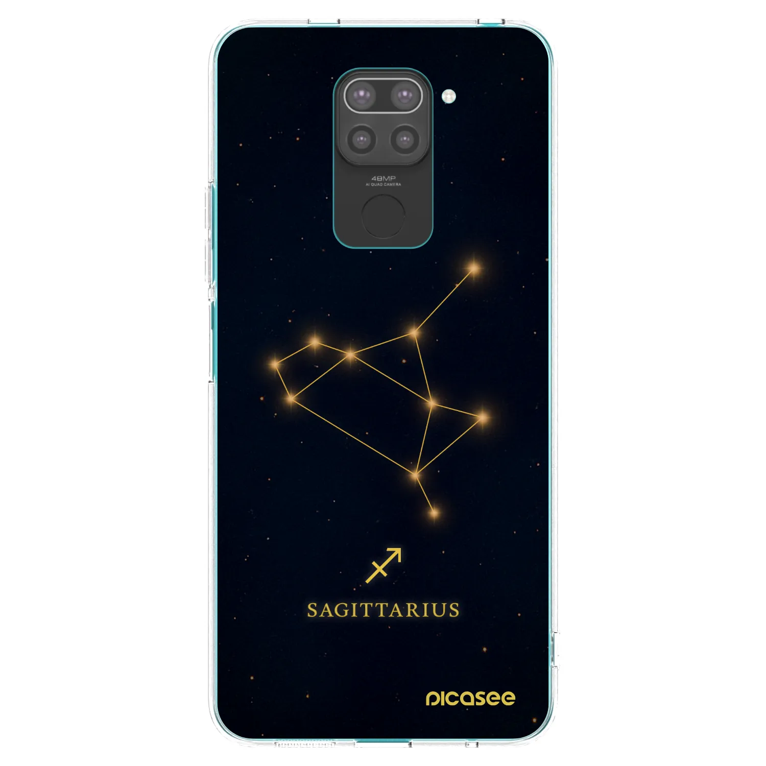 Picasee Xiaomi Redmi Note 9 Hülle - Schwarzes Silikon - SAGITTARIUS
