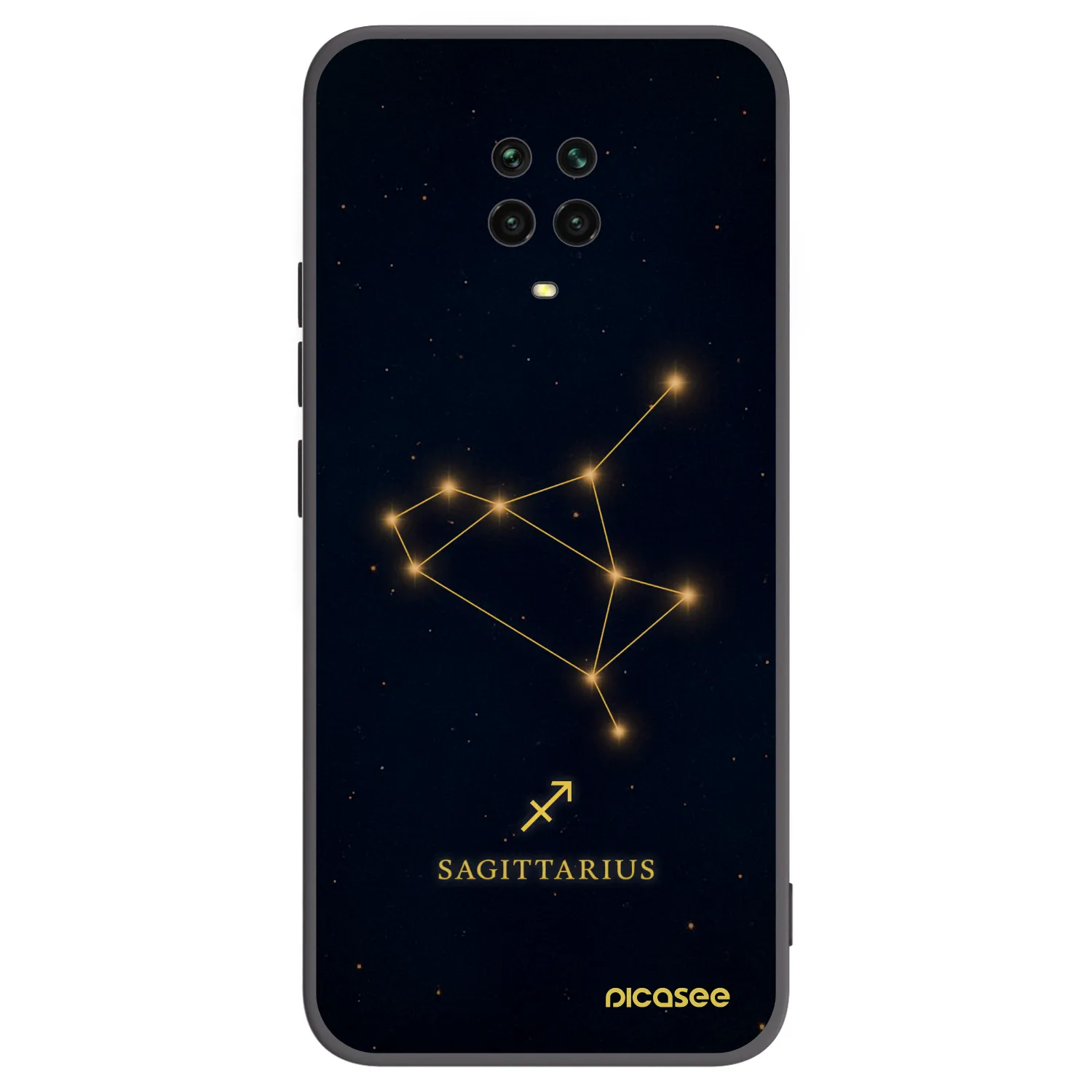 Picasee Xiaomi Redmi Note 9S Hülle - Schwarzes Silikon - SAGITTARIUS