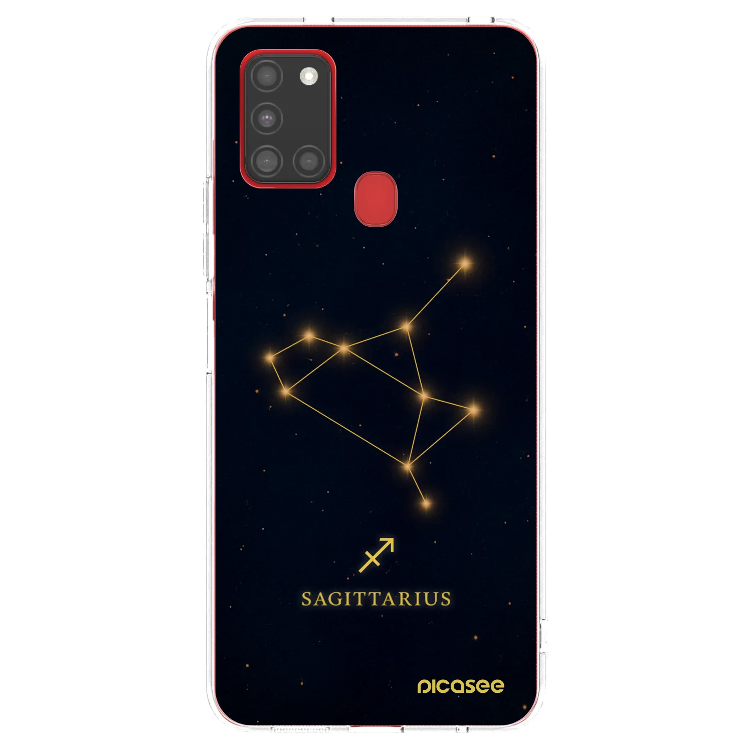 Picasee Samsung Galaxy A21s Hülle - Transparentes Silikon - SAGITTARIUS