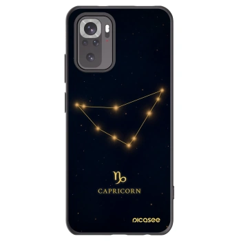 Picasee Xiaomi Redmi Note 10 Hülle - Schwarzes Silikon - CAPRICORN