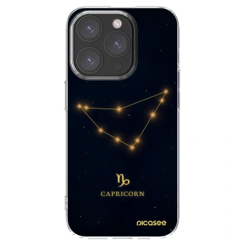 Picasee Apple iPhone 15 Pro Hülle - Transparentes Silikon - CAPRICORN