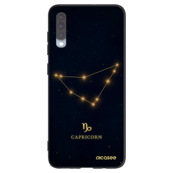 Picasee Samsung Galaxy A70 A705F Hülle - Schwarzes Silikon - CAPRICORN