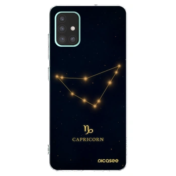 Picasee Samsung Galaxy A51 A515F Hülle - Transparentes Silikon - CAPRICORN