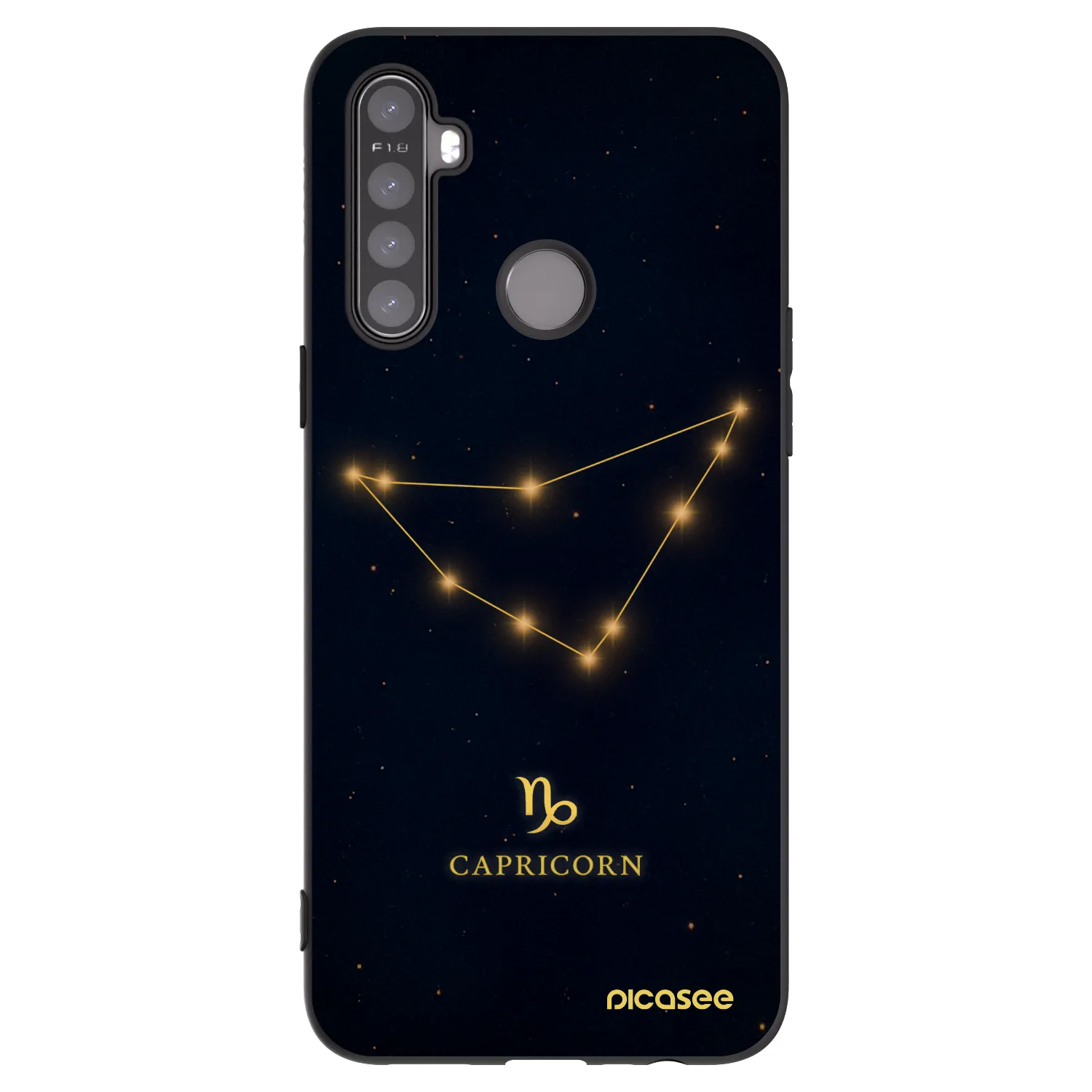 Picasee Realme 5 Hülle - Schwarzes Silikon - CAPRICORN