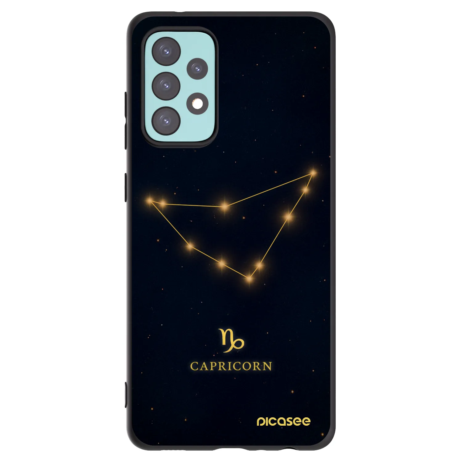 Picasee Samsung Galaxy A72 A725F Hülle - Schwarzes Silikon - CAPRICORN