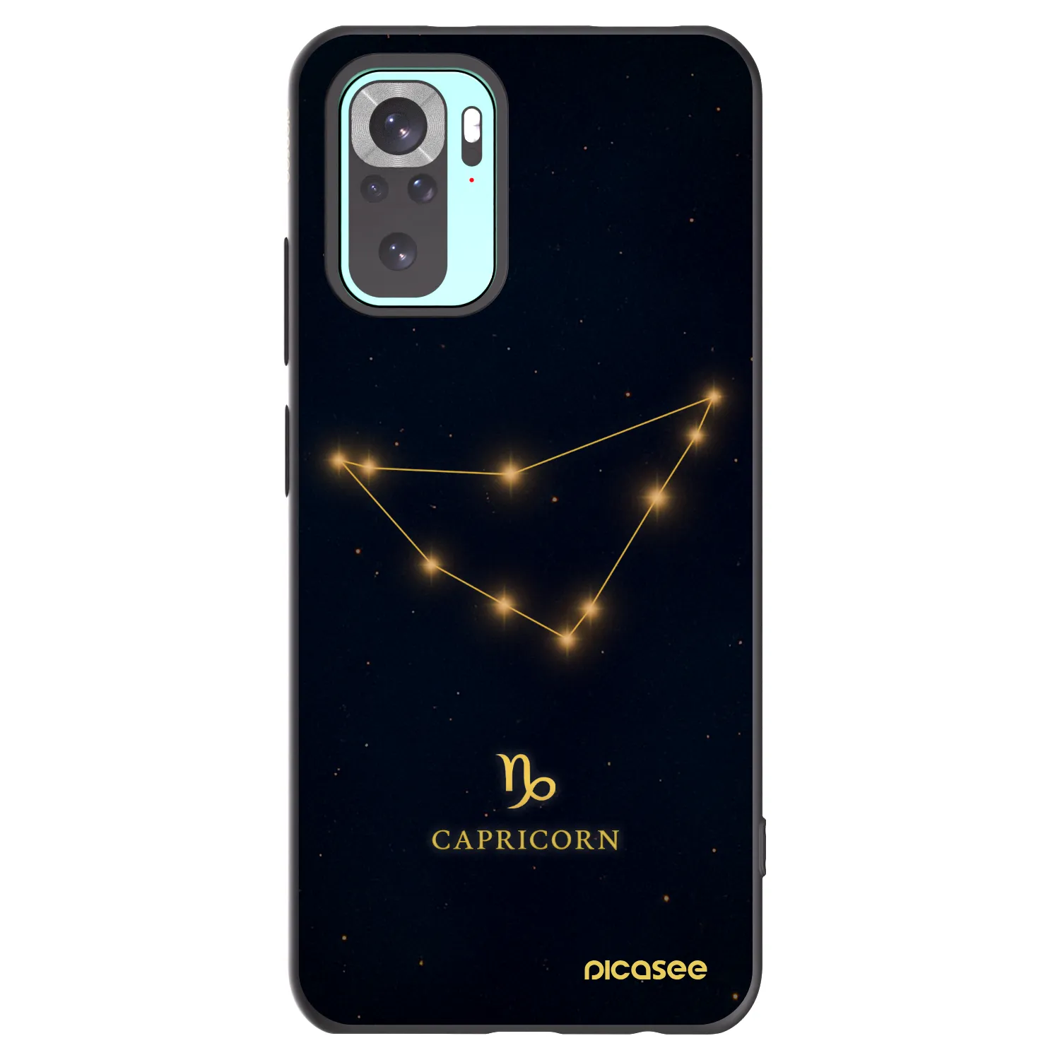 Picasee Xiaomi Redmi Note 10 Pro Hülle - Schwarzes Silikon - CAPRICORN