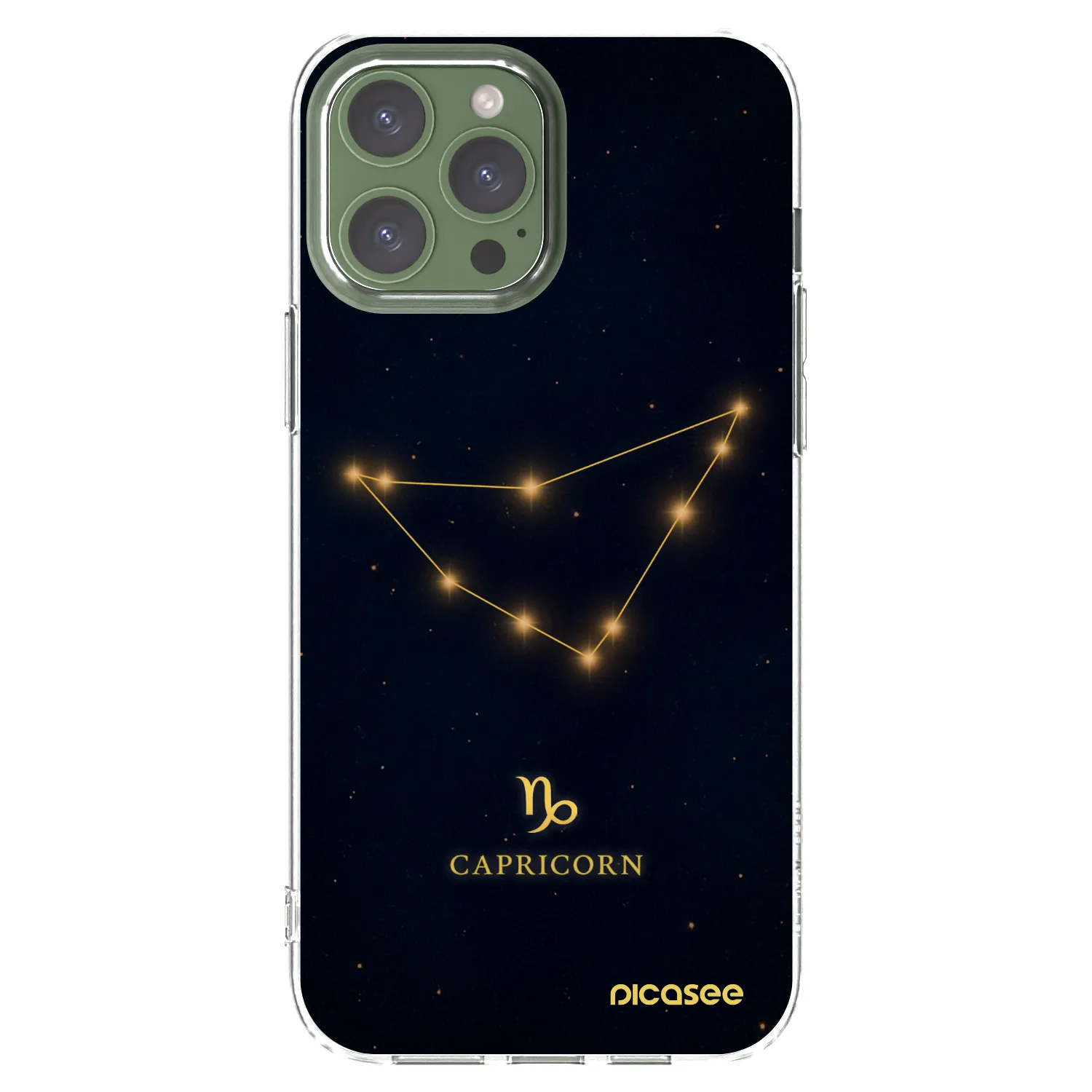 Picasee Apple iPhone 13 Pro Max Hülle - Transparentes Silikon - CAPRICORN