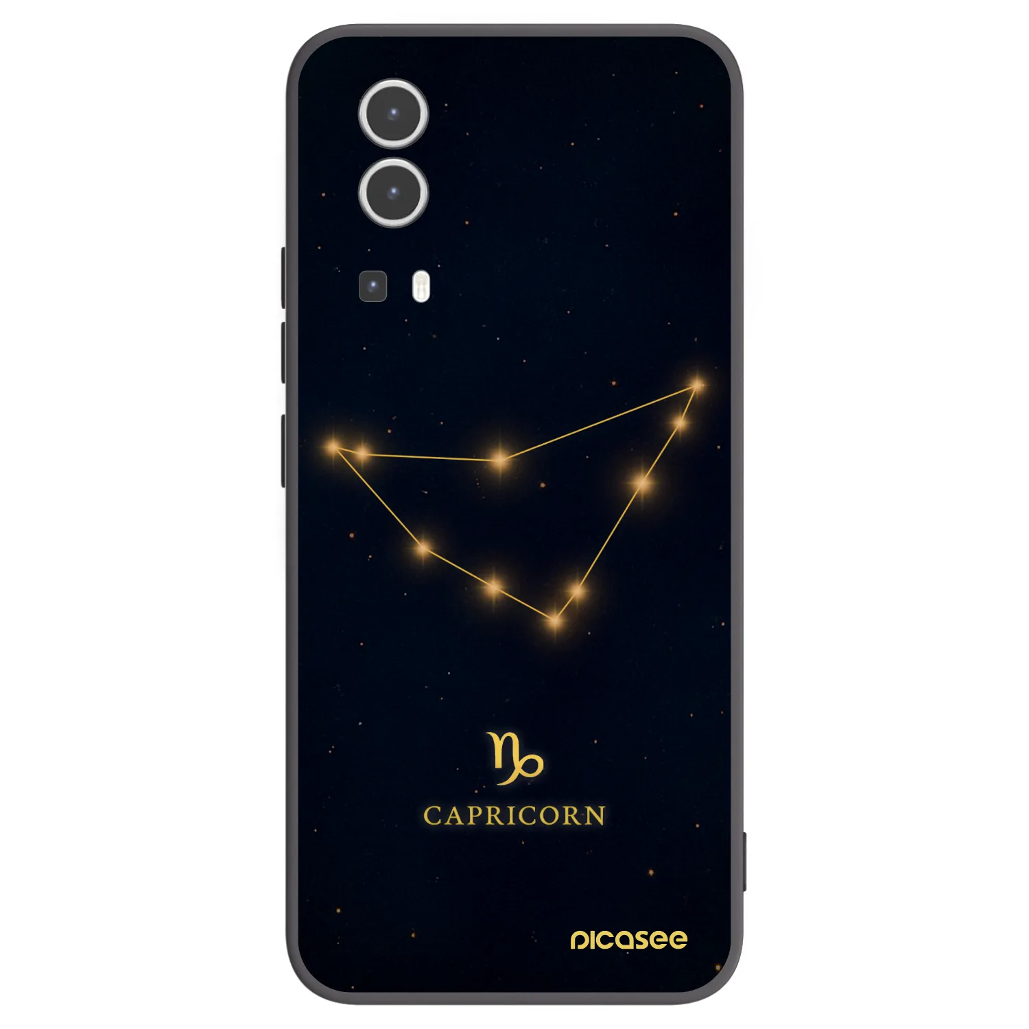 Picasee Vivo Y72 5G Hülle - Schwarzes Silikon - CAPRICORN