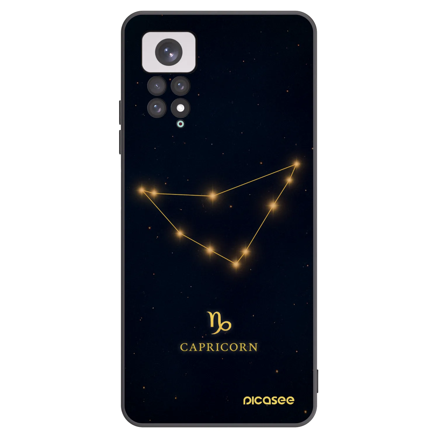Picasee Xiaomi Redmi Note 11 Hülle - Schwarzes Silikon - CAPRICORN