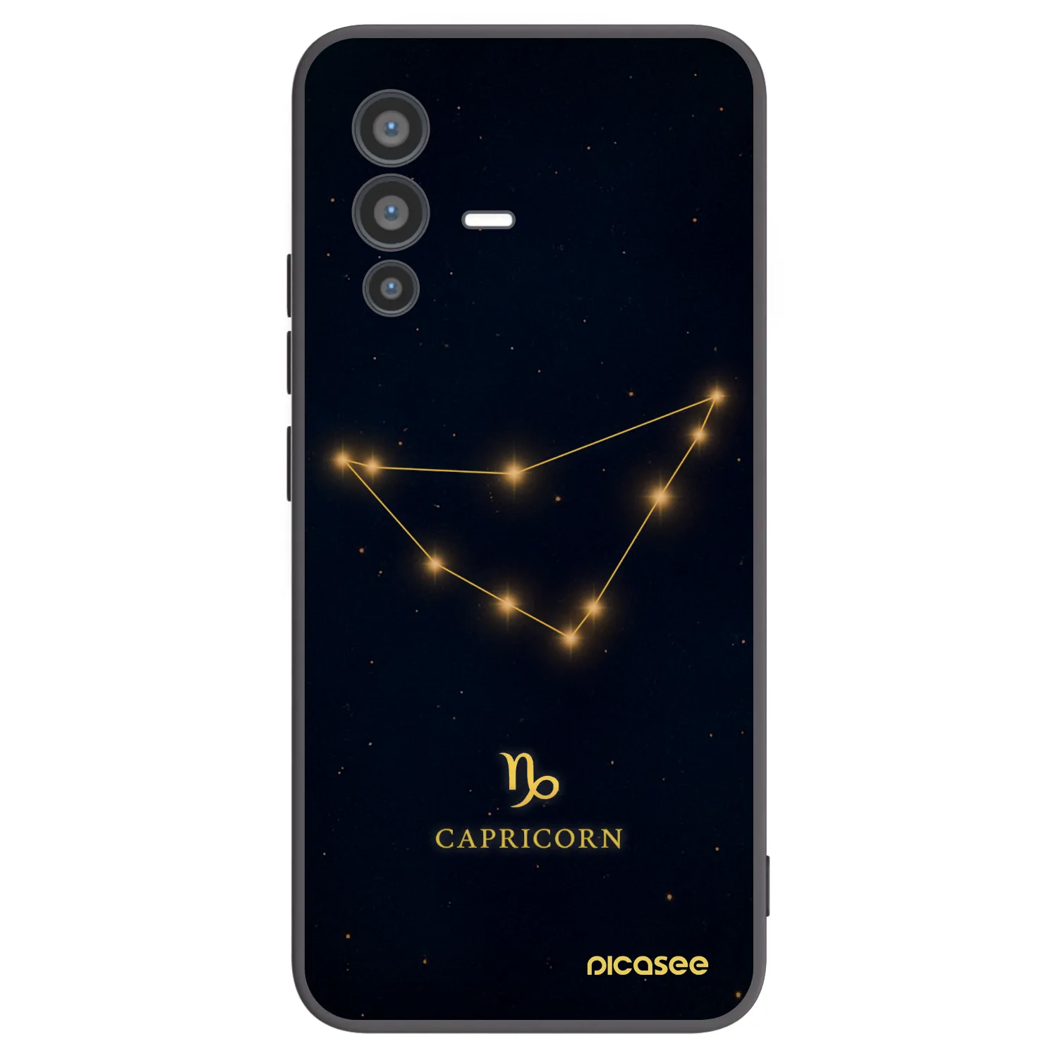 Picasee Vivo V23 5G Hülle - Schwarzes Silikon - CAPRICORN