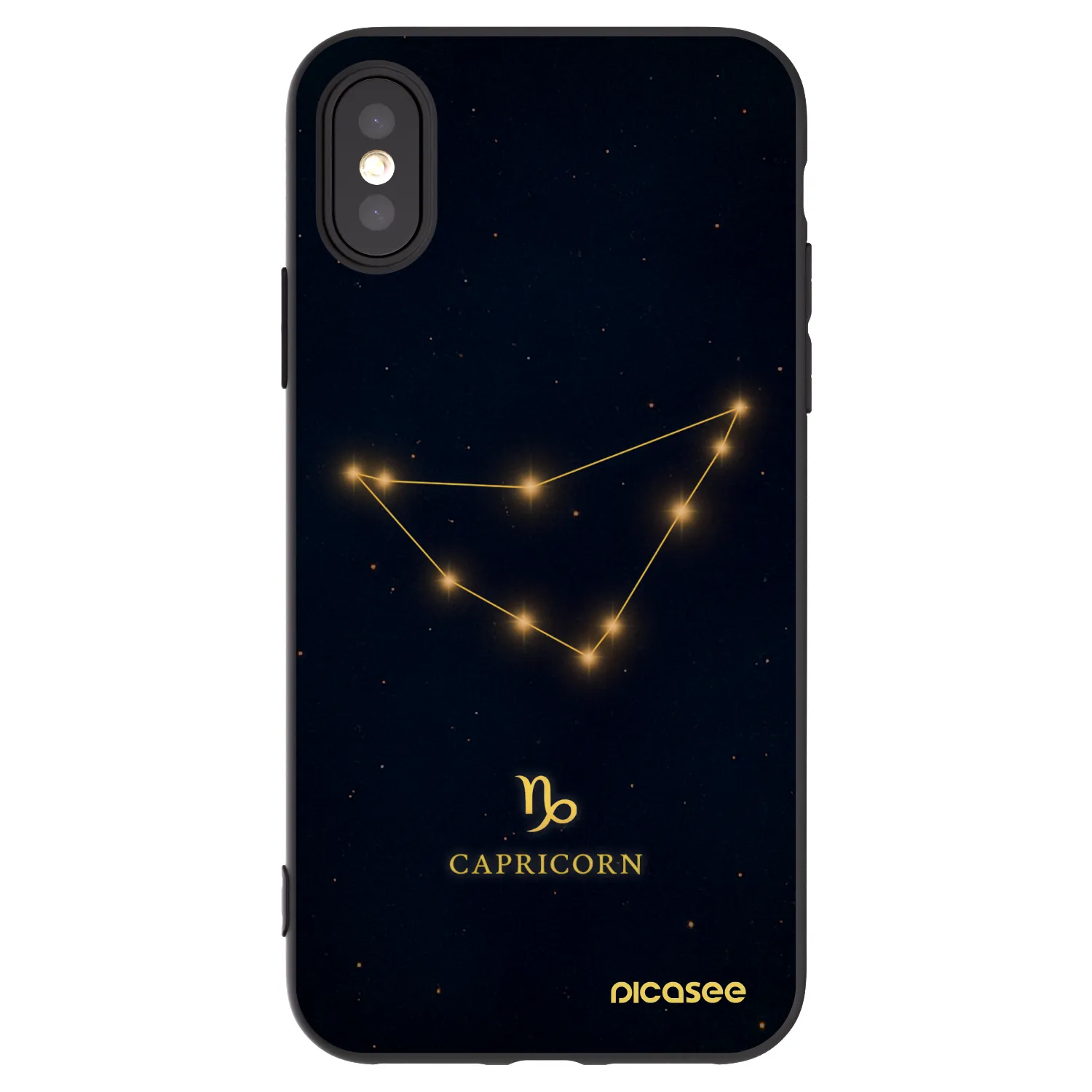 Picasee Apple iPhone X/XS Hülle - Schwarzes Silikon - CAPRICORN