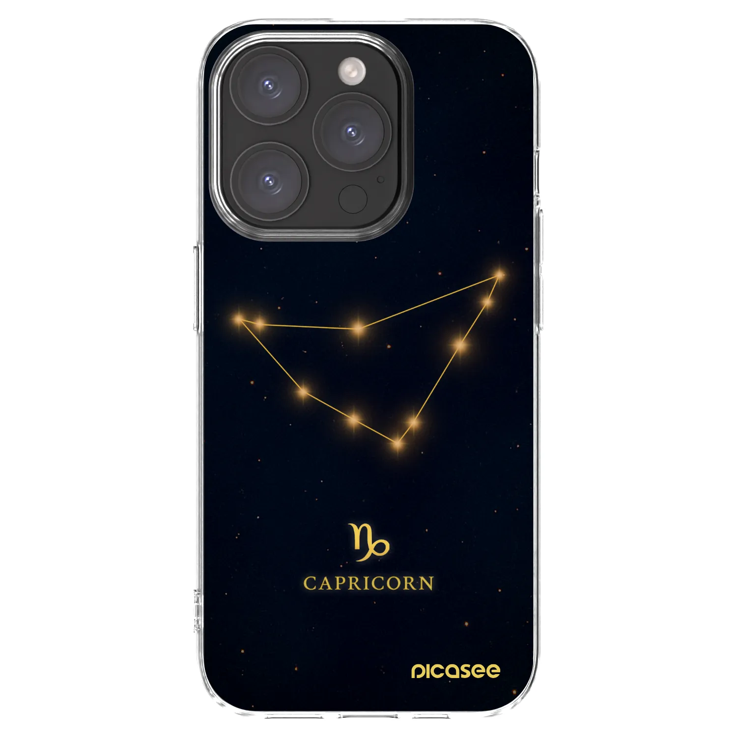 Picasee Apple iPhone 15 Pro Hülle - Transparentes Silikon - CAPRICORN