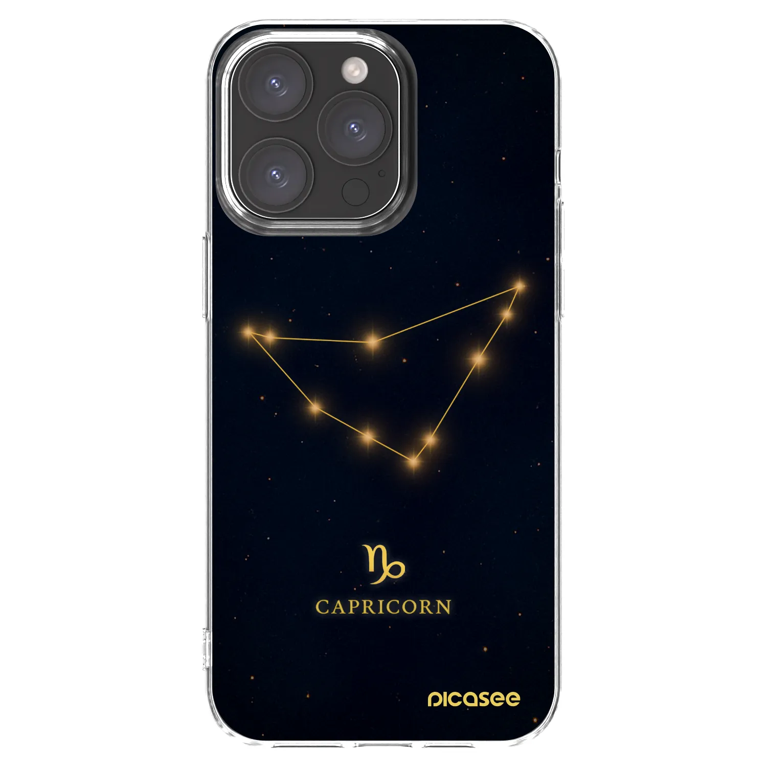 Picasee Apple iPhone 15 Pro Max Hülle - Transparentes Silikon - CAPRICORN