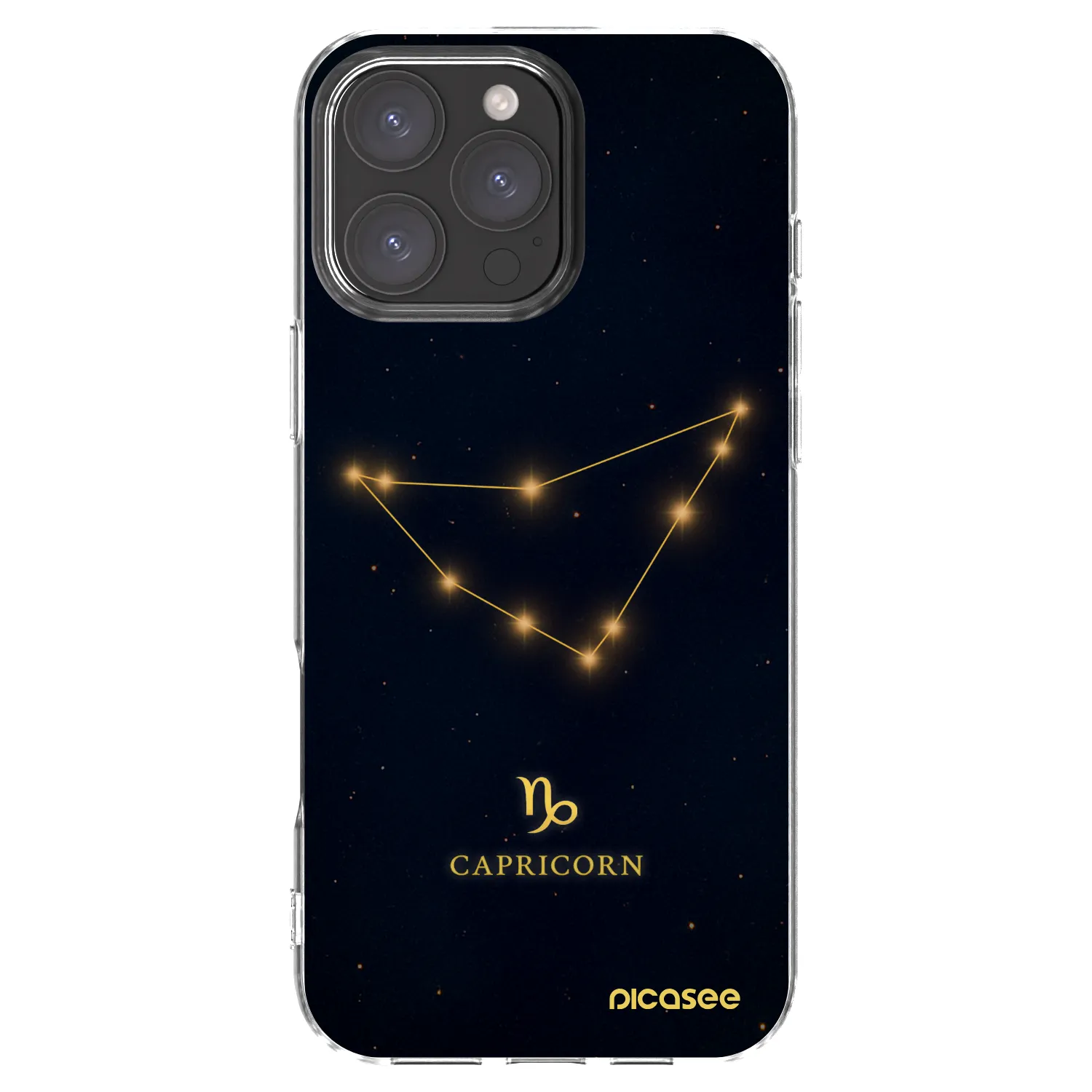 Picasee Apple iPhone 16 Pro Max Hülle - Transparentes Silikon - CAPRICORN