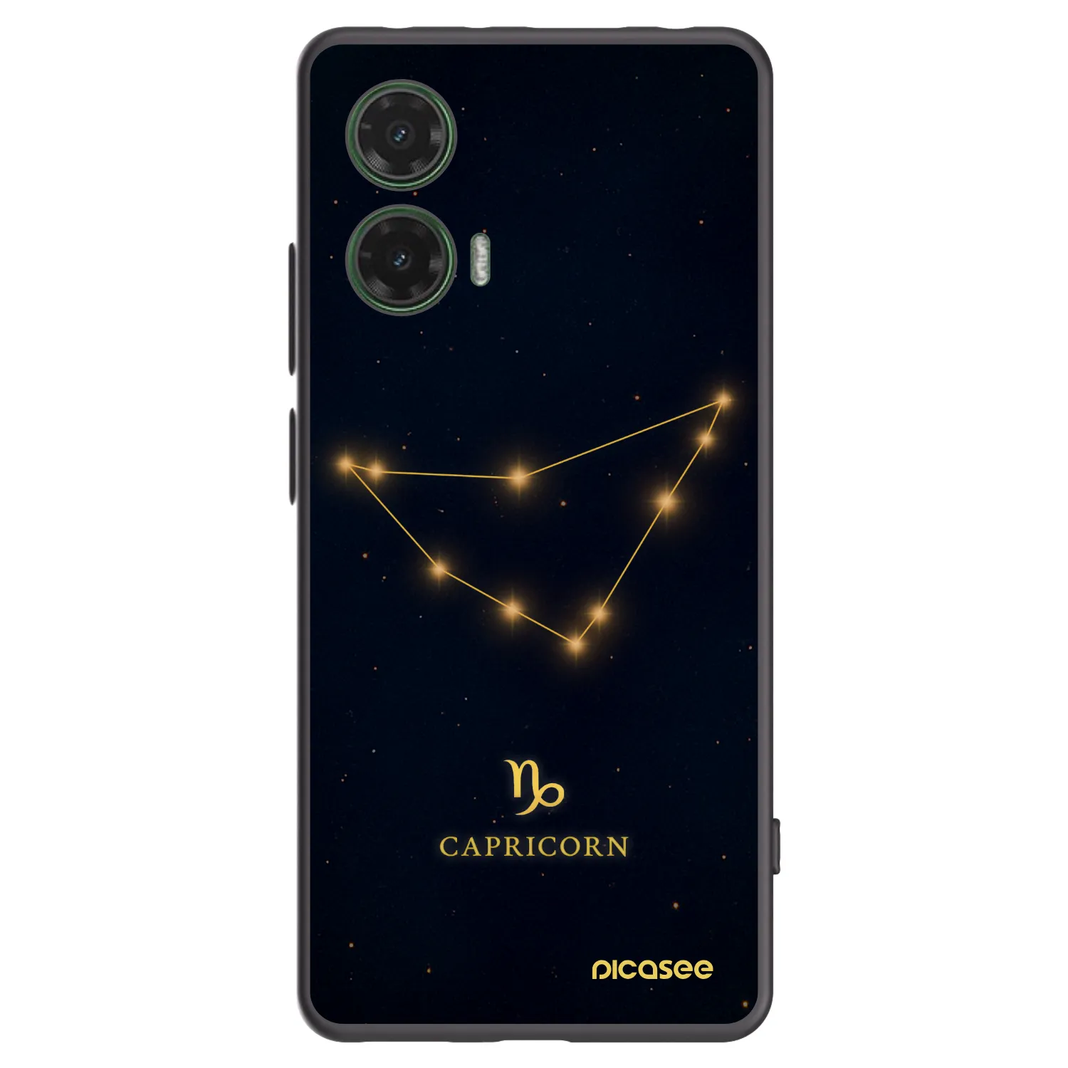 Picasee Motorola Moto G35 5G Hülle - Schwarzes Silikon - CAPRICORN