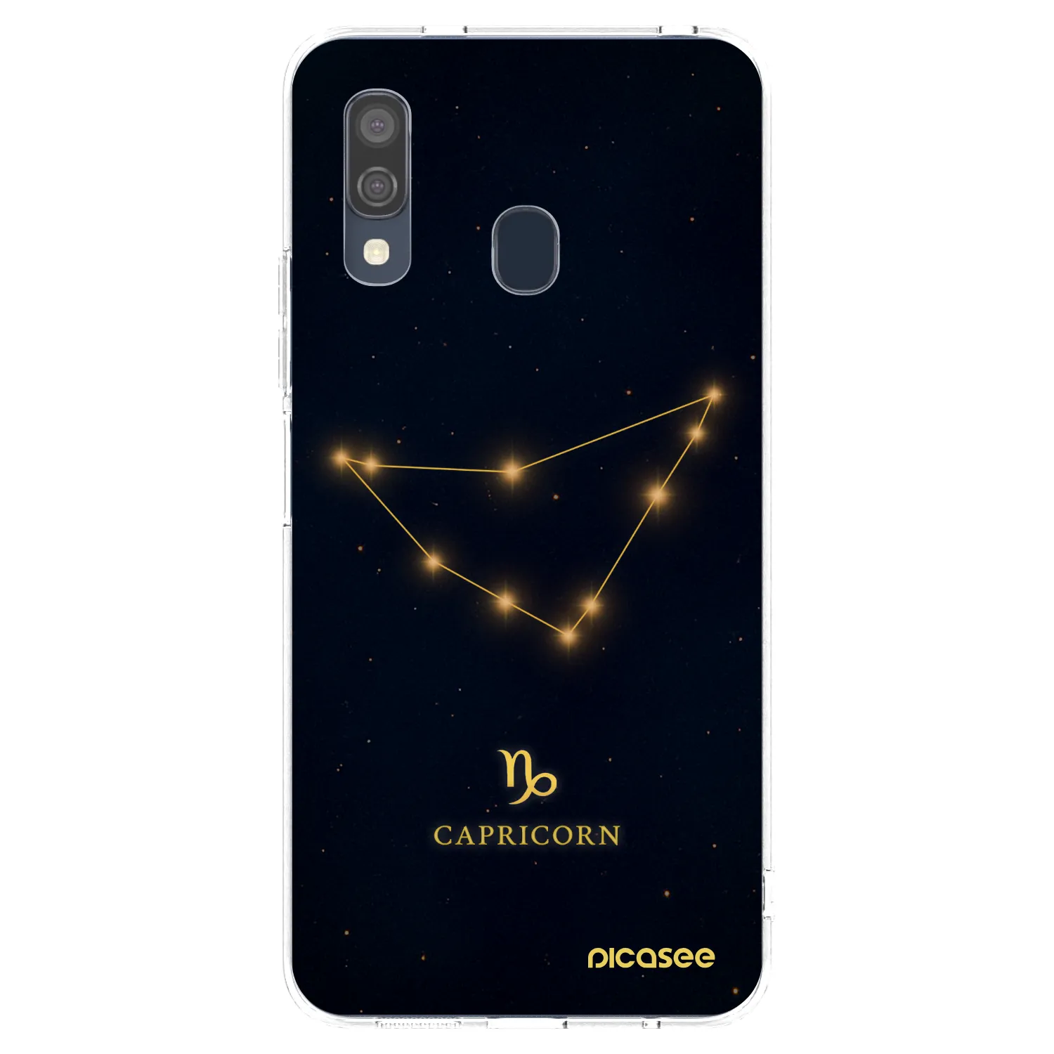 Picasee Samsung Galaxy A40 A405F Hülle - Transparentes Silikon - CAPRICORN