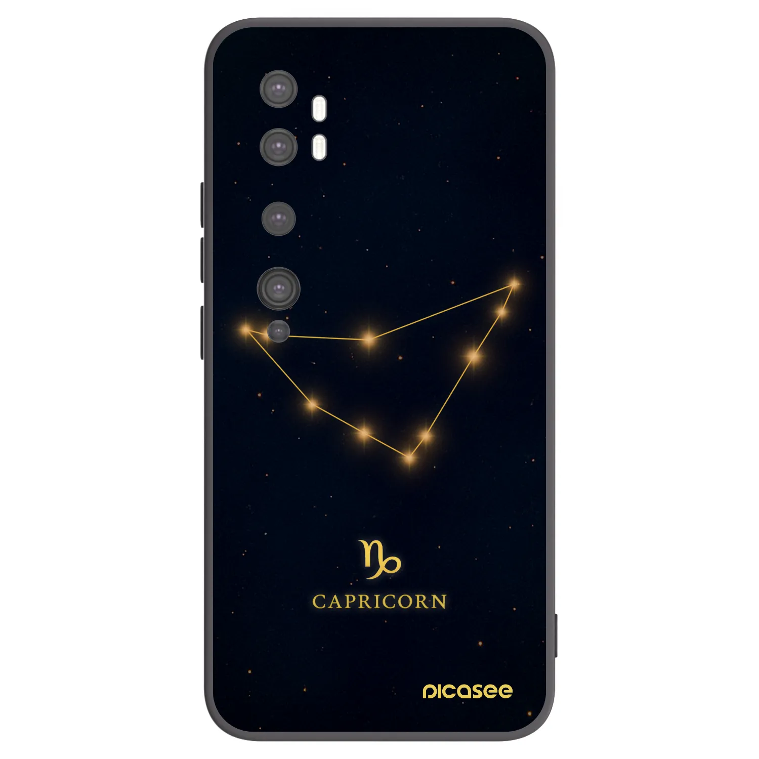 Picasee Xiaomi Mi Note 10 (Pro) Hülle - Schwarzes Silikon - CAPRICORN