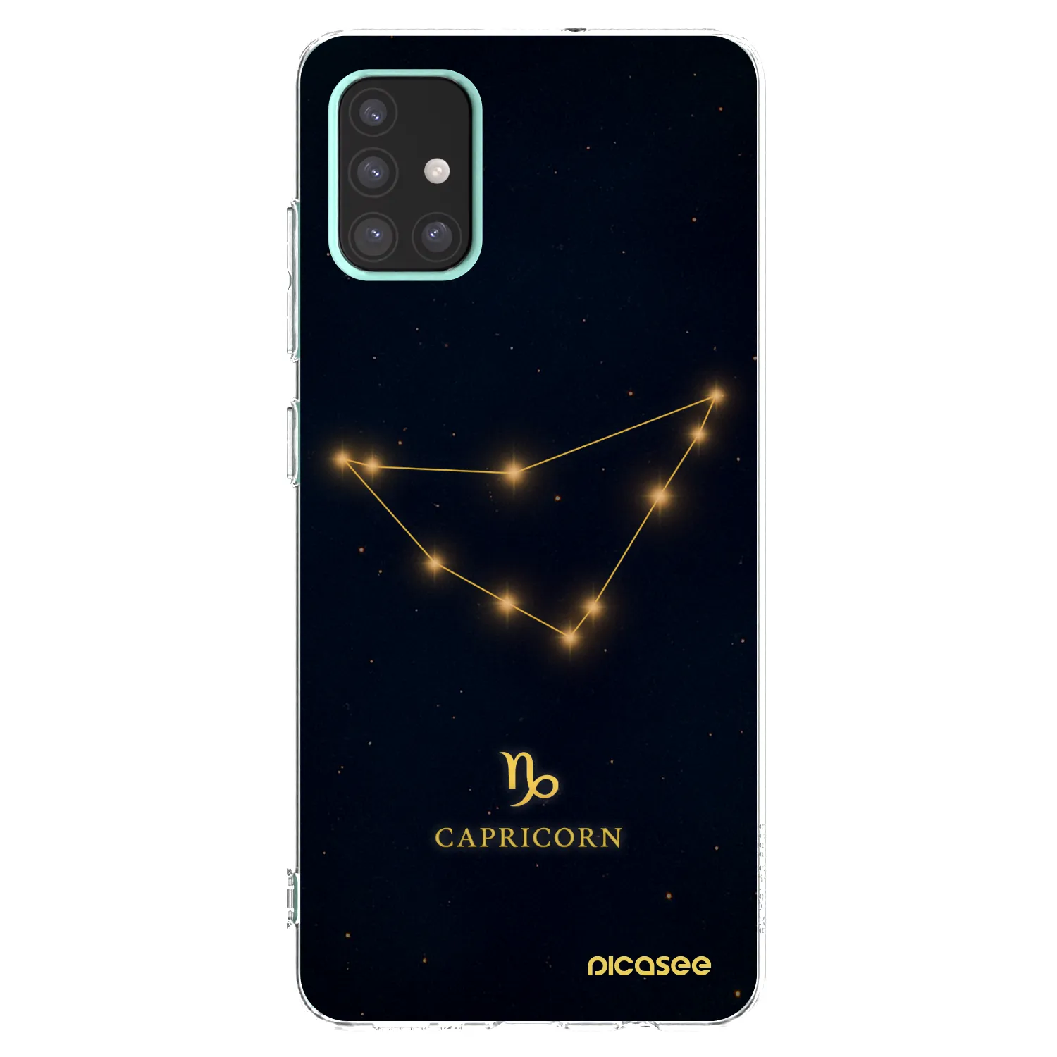 Picasee Samsung Galaxy A51 A515F Hülle - Transparentes Silikon - CAPRICORN