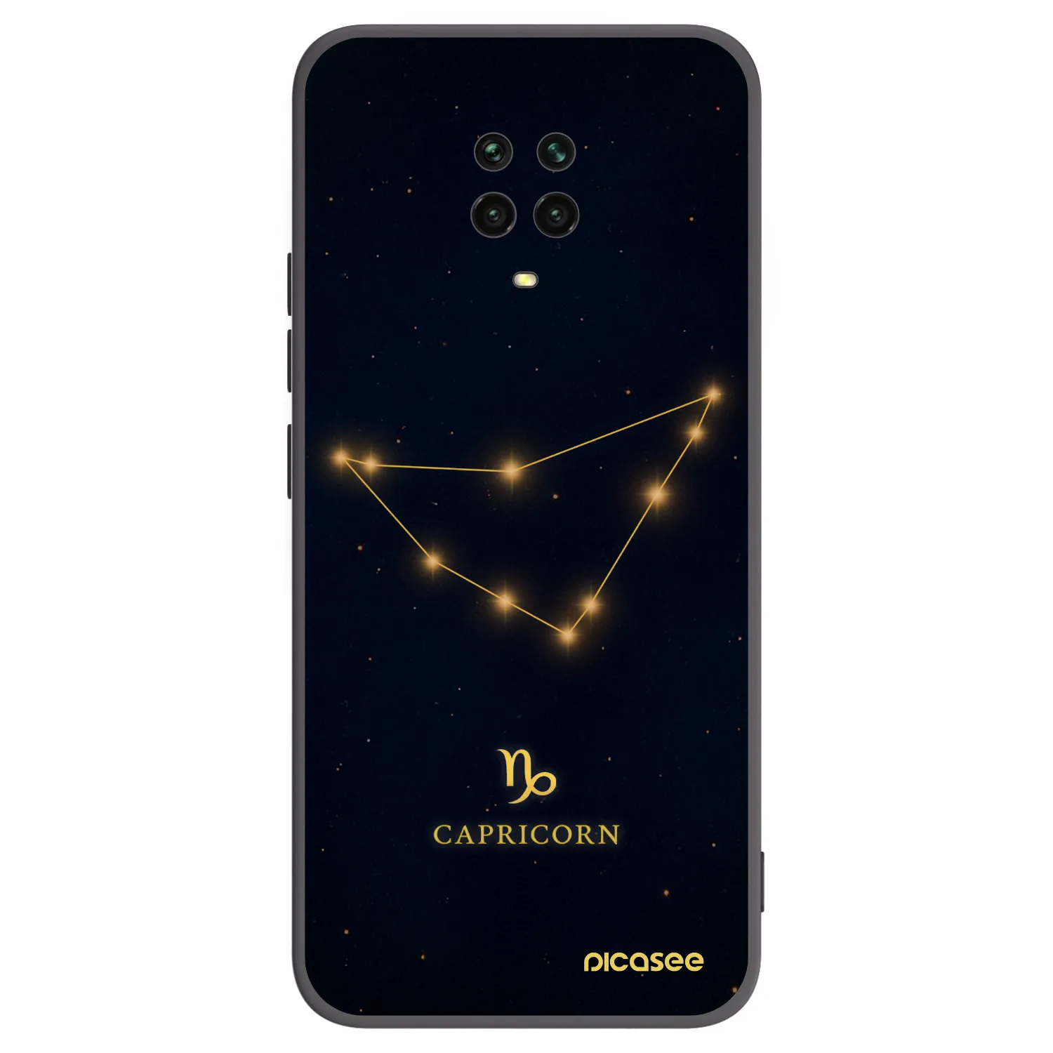 Picasee Xiaomi Redmi Note 9 Pro Hülle - Schwarzes Silikon - CAPRICORN
