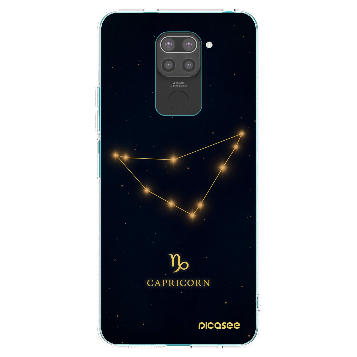 Picasee Xiaomi Redmi Note 9 Hülle - Schwarzes Silikon - CAPRICORN
