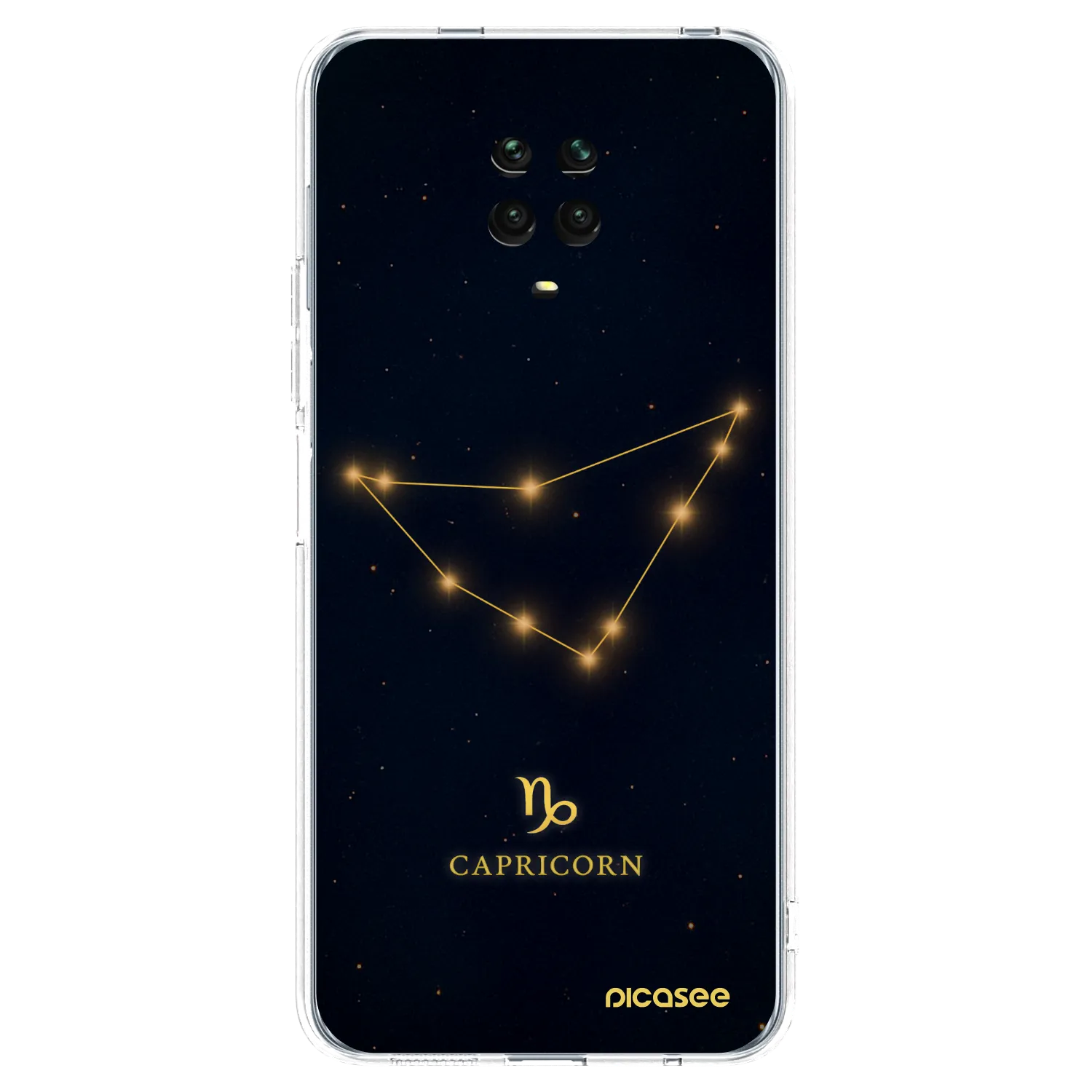 Picasee Xiaomi Redmi Note 9S Hülle - Transparentes Silikon - CAPRICORN