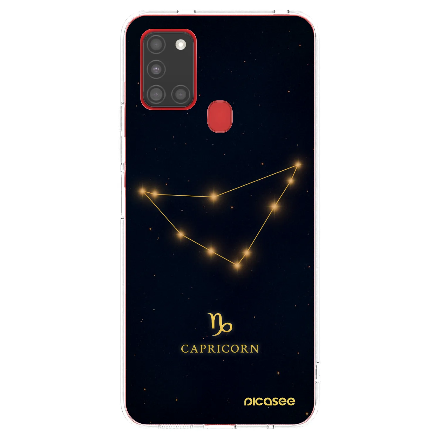 Picasee Samsung Galaxy A21s Hülle - Transparentes Silikon - CAPRICORN