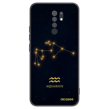 Picasee Xiaomi Redmi 9 Hülle - Schwarzes Silikon - AQUARIUS