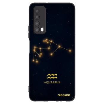 Picasee Huawei P Smart 2021 Hülle - Schwarzes Silikon - AQUARIUS