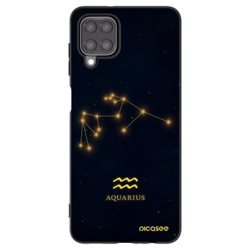 Picasee Samsung Galaxy A12 A125F Hülle - Schwarzes Silikon - AQUARIUS
