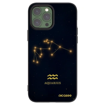 Picasee Apple iPhone 13 Pro Max Hülle - Schwarzes Silikon - AQUARIUS