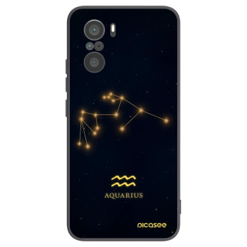 Picasee Xiaomi Poco F3 Hülle - Schwarzes Silikon - AQUARIUS