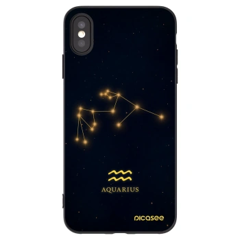Picasee Apple iPhone XS Max Hülle - Schwarzes Silikon - AQUARIUS