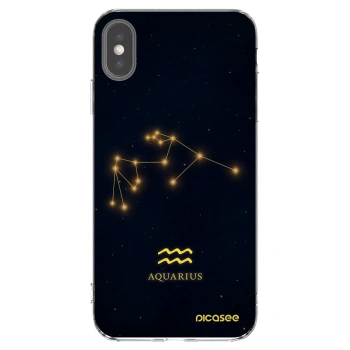 Picasee Apple iPhone XS Max Hülle - Transparentes Silikon - AQUARIUS