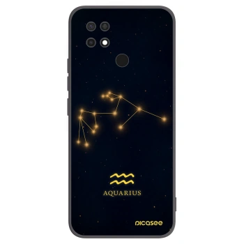 Picasee Xiaomi Redmi 10C Hülle - Schwarzes Silikon - AQUARIUS