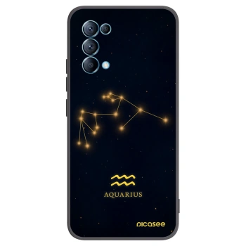 Picasee OPPO Reno 5 5G Hülle - Schwarzes Silikon - AQUARIUS