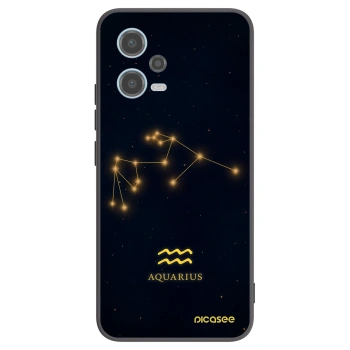 Picasee Xiaomi Redmi Note 12 5G Hülle - Schwarzes Silikon - AQUARIUS