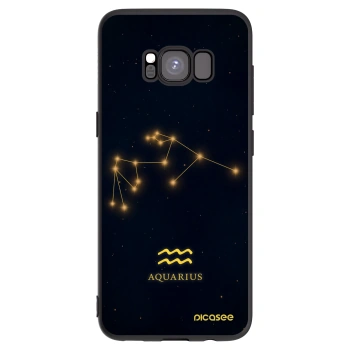 Picasee Samsung Galaxy S8 G950F Hülle - Schwarzes Silikon - AQUARIUS