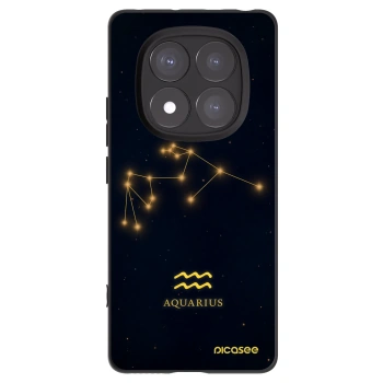 Picasee Xiaomi Redmi Note 14 Pro 5G Hülle - Schwarzes Silikon - AQUARIUS